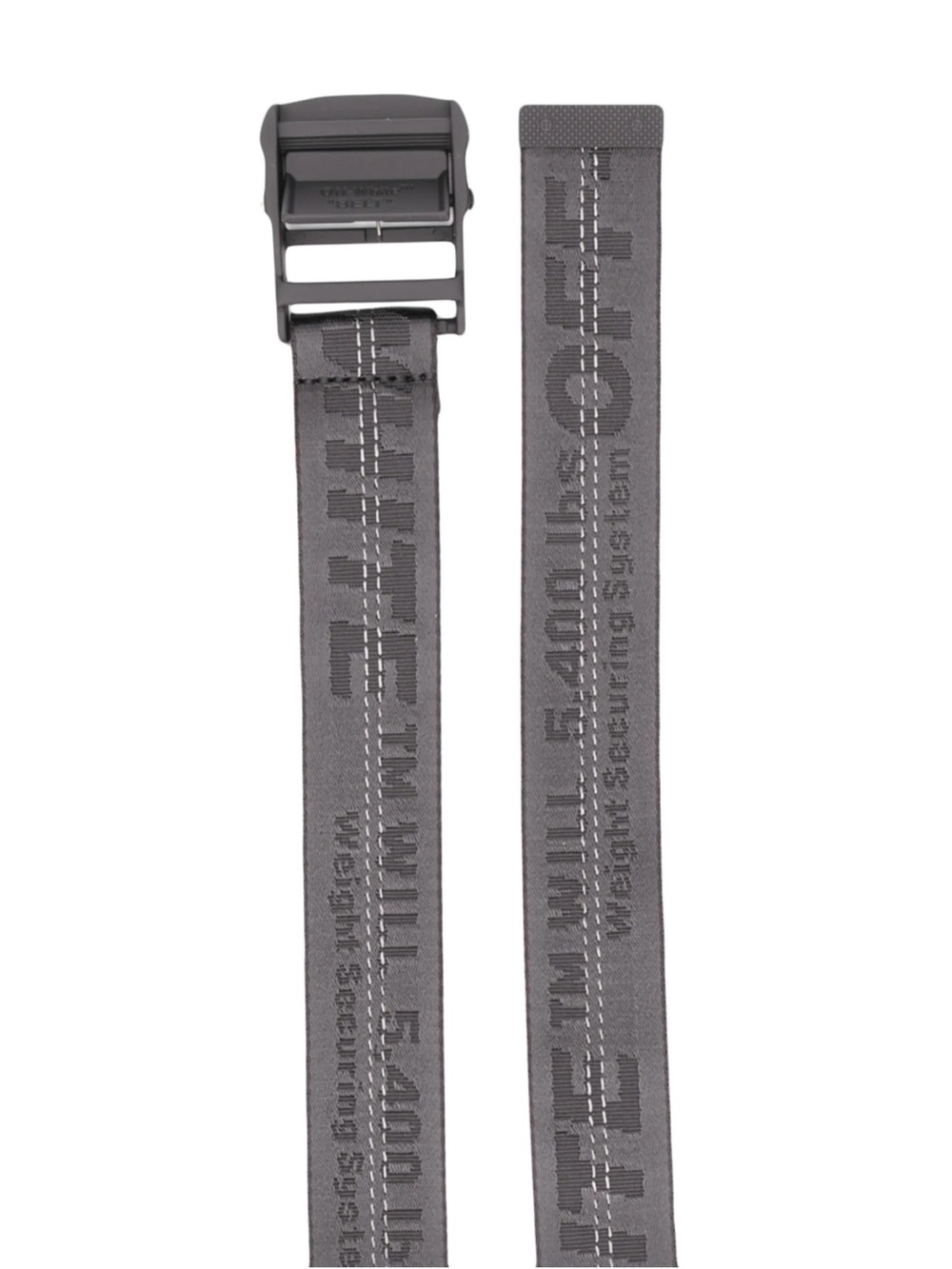 Off-White Black Industrial Web Belt with Matte Buckle - Picture 2 of 6